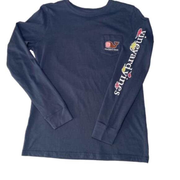 Vineyard Vines Thanksgiving Whale Logo Long Sleeve Tee Shirt Size XXS #1512 - Picture 1 of 8
